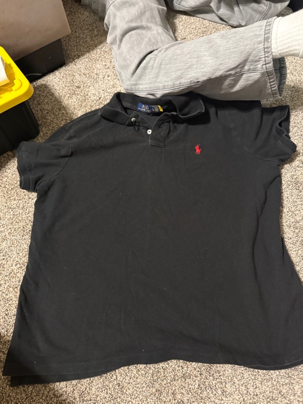 Ralph Lauren Black Polo Shirt with Red Pony Logo